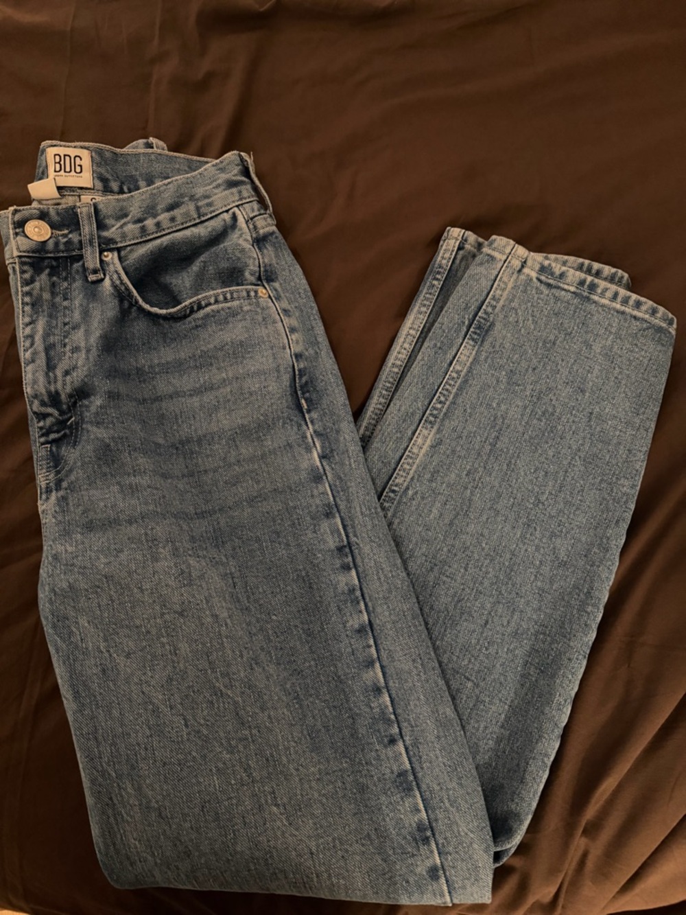 BDG High-Rise straight leg baggy jeans - Light Blue Denim